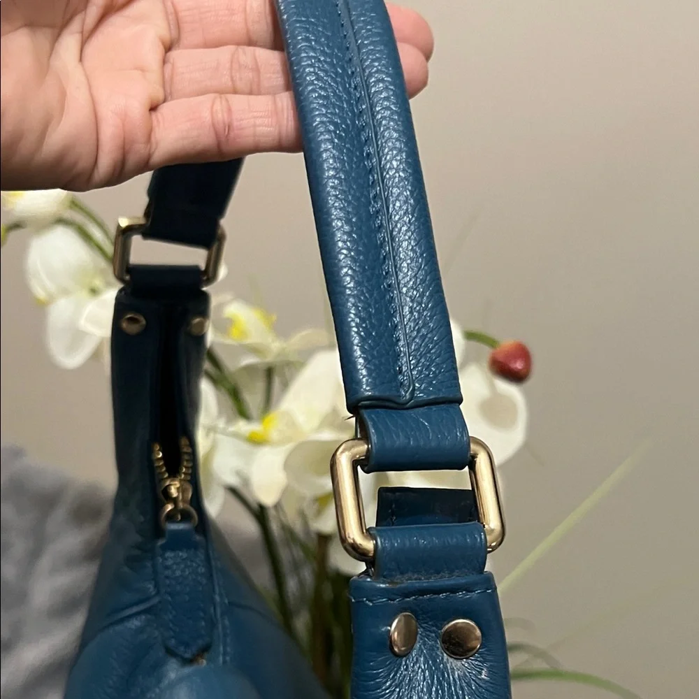 Jack French London Chic Teal Leather Hobo Bag EUC Retail $189